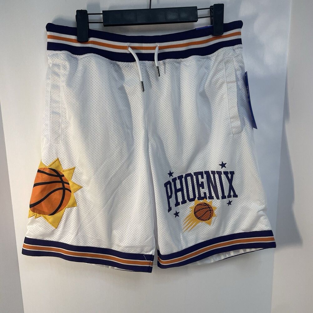 Ultra Game Mens S NBA Phoenix Suns Basketball White Shorts NWT
